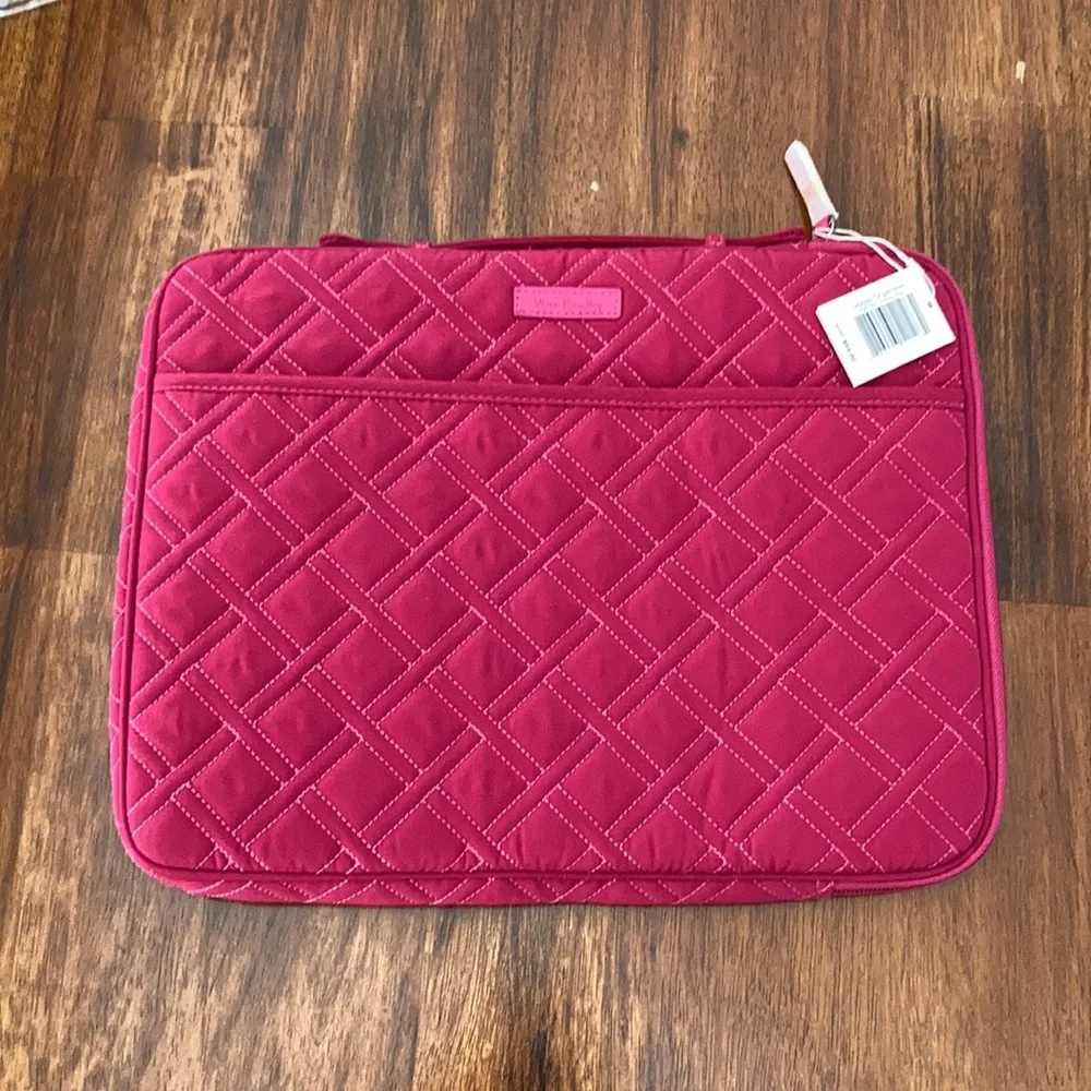 NEW Vera Bradley Laptop Organizer Case Slip Holder Passion Pink Office NWOT